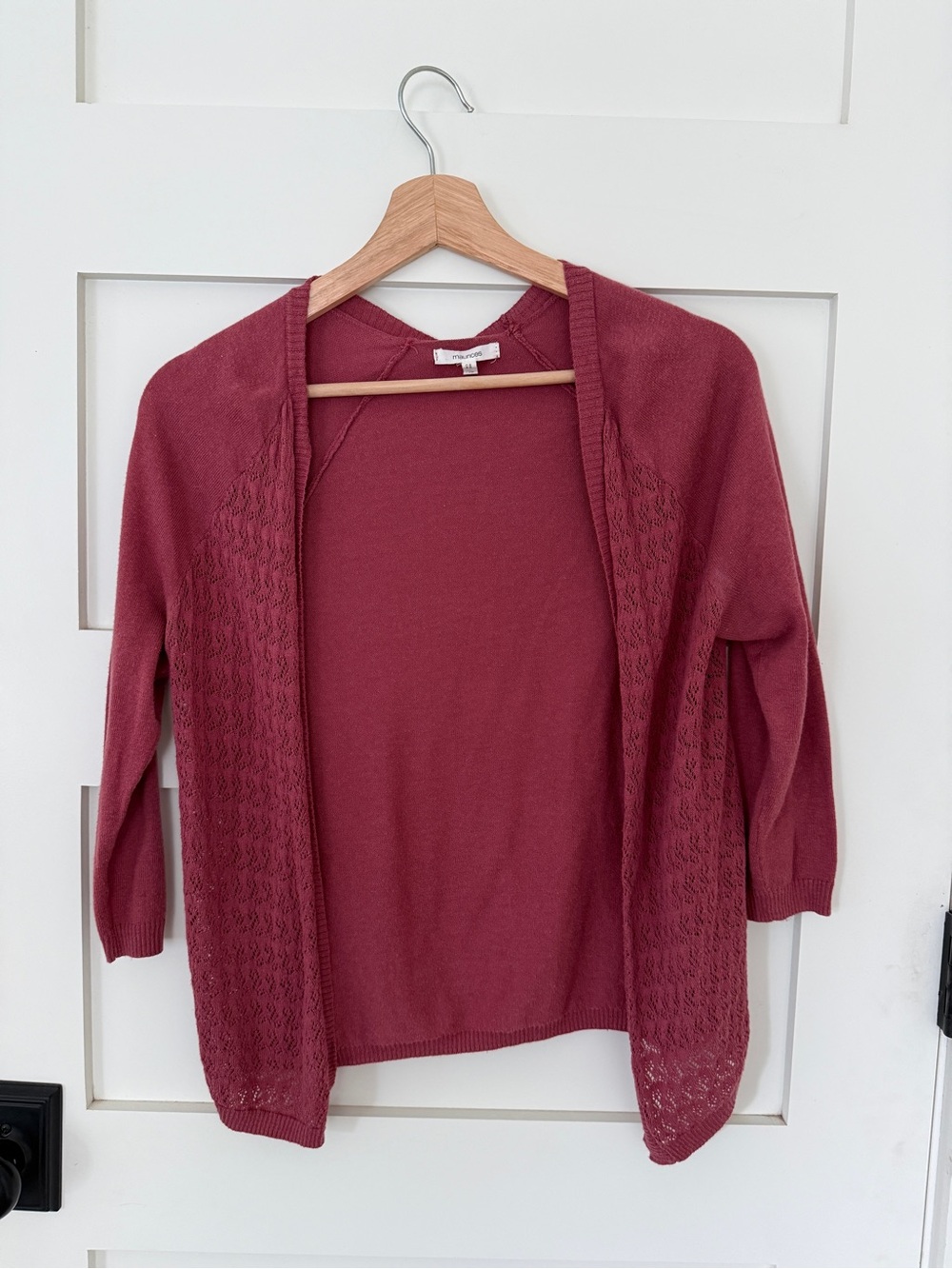 Maurices Open-Front Cardigan in Dusty Rose